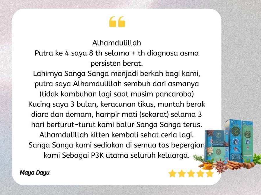 Testimoni Sanga Sanga Classic - Asma Persisten